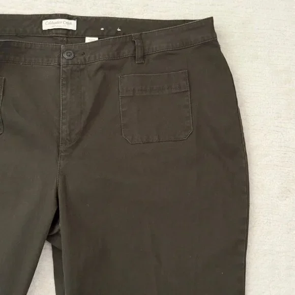 Coldwater Creek Pants Size 18 Olive Green Natural Fit Casual Fall Style - Picture 5 of 12